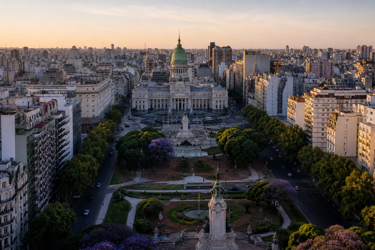 Aerial travel view of Argentina, illustrating Argentina Digital Nomad Visa: How to Track the 180-Day Stay.