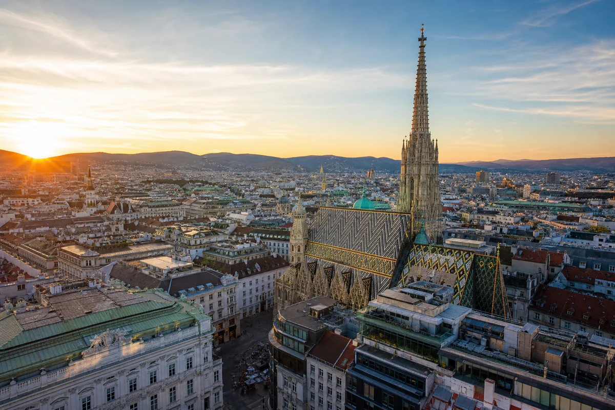 Aerial travel view of Austria, illustrating Austria 183-Day Tax Residency Rule: What Expats and Remote Workers Need to Know in 2026.