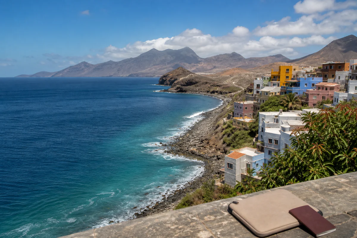 Elevated coastal view in Cabo Verde
