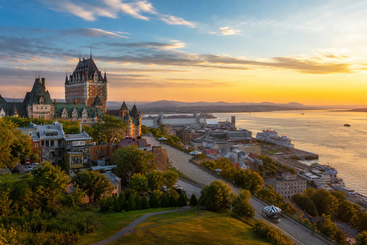 Aerial travel view of Canada, illustrating Canada 183-Day Deemed Resident Rule: A Frequent Traveler Guide for 2026.