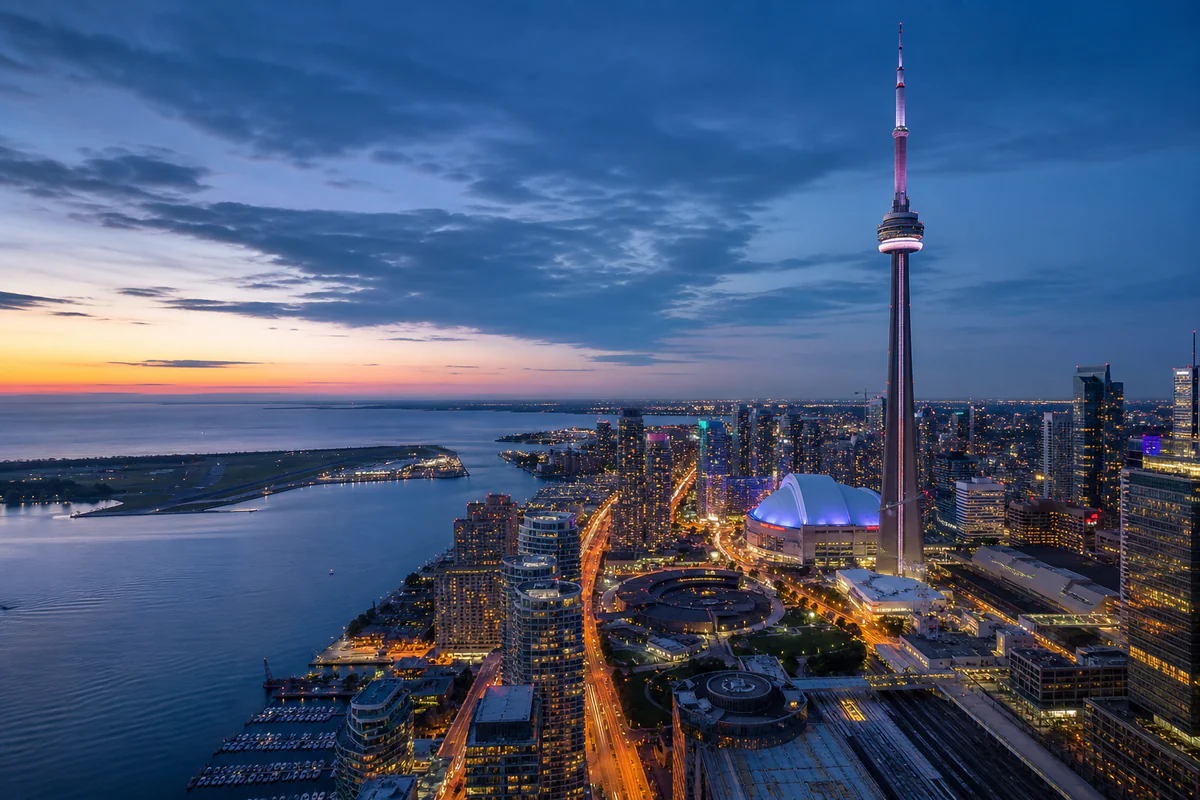 Aerial travel view of Canada, illustrating Canada's 183-Day Deemed-Resident Rule: Why Residential Ties Come First.