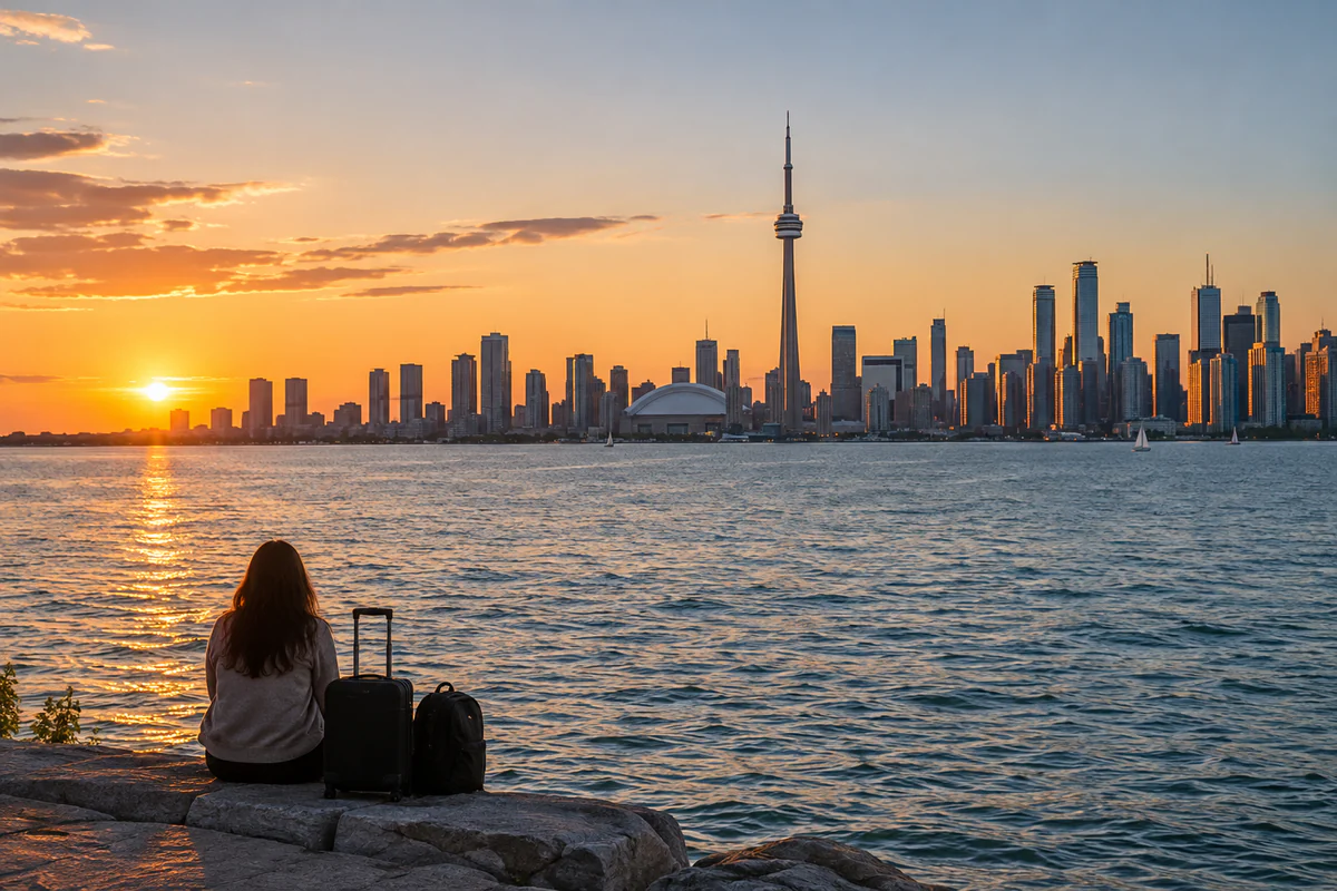 Elevated city view in Toronto, Canada