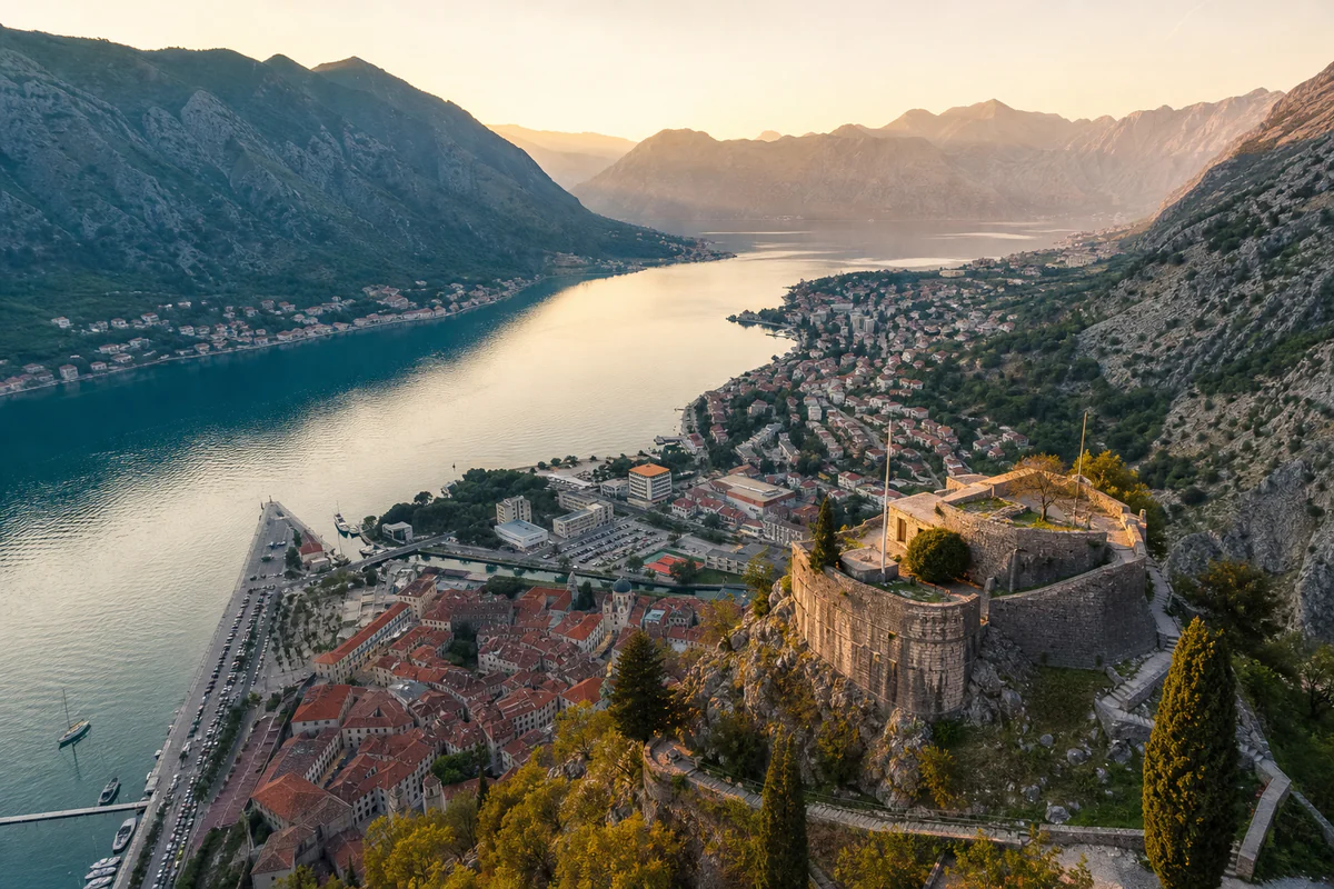 Aerial travel view of Montenegro, illustrating Does Montenegro Count Toward Schengen 90/180?.