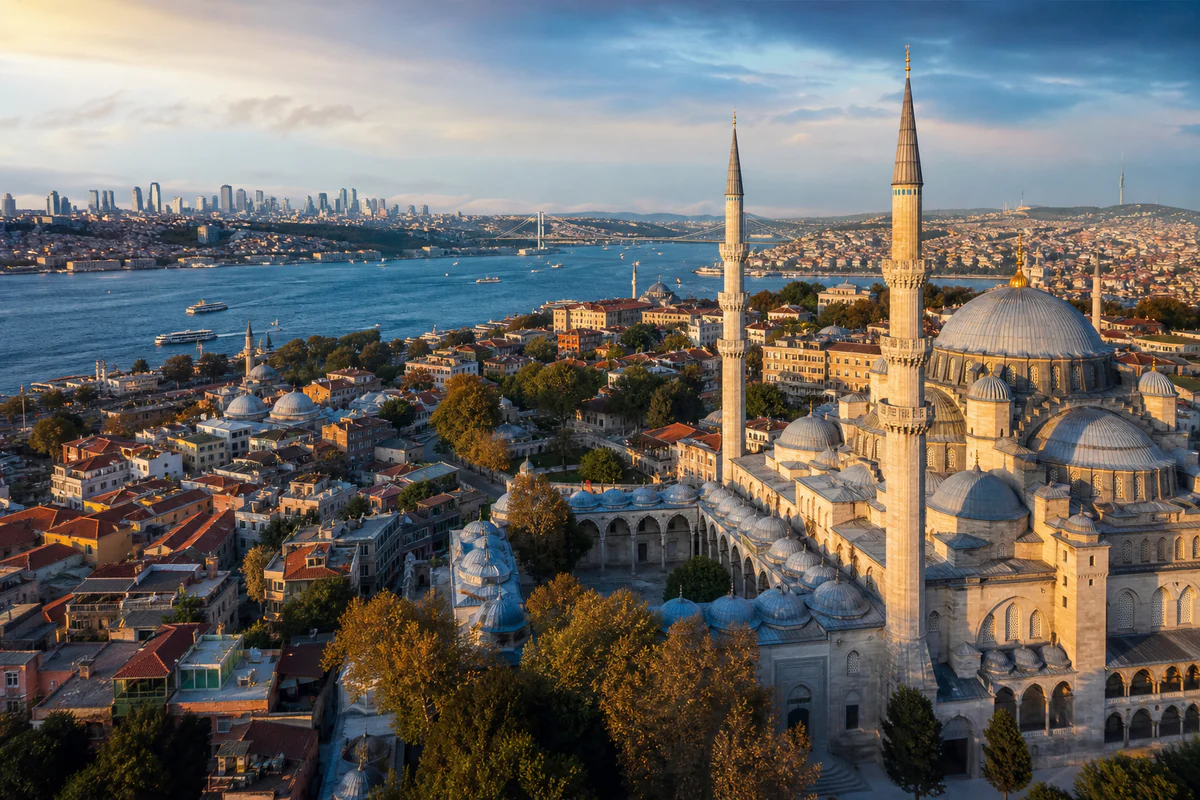 Aerial travel view of Turkey, illustrating Does Turkey Count Toward Your Schengen 90/180 Days?.