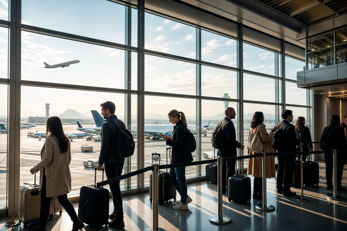 International travellers in a modern airport, illustrating Dual Citizenship and Tax: Can You Be Tax Resident in Two Countries?.