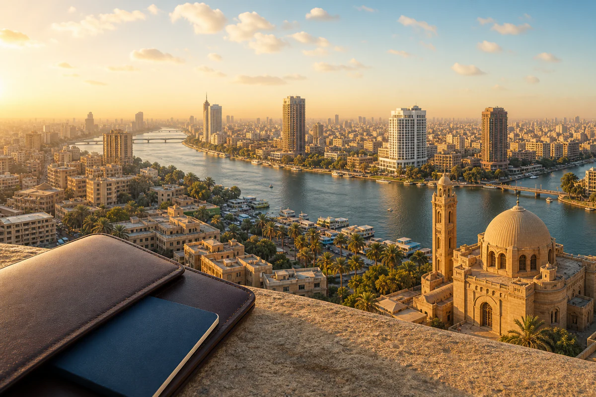 Elevated city view in Cairo, Egypt