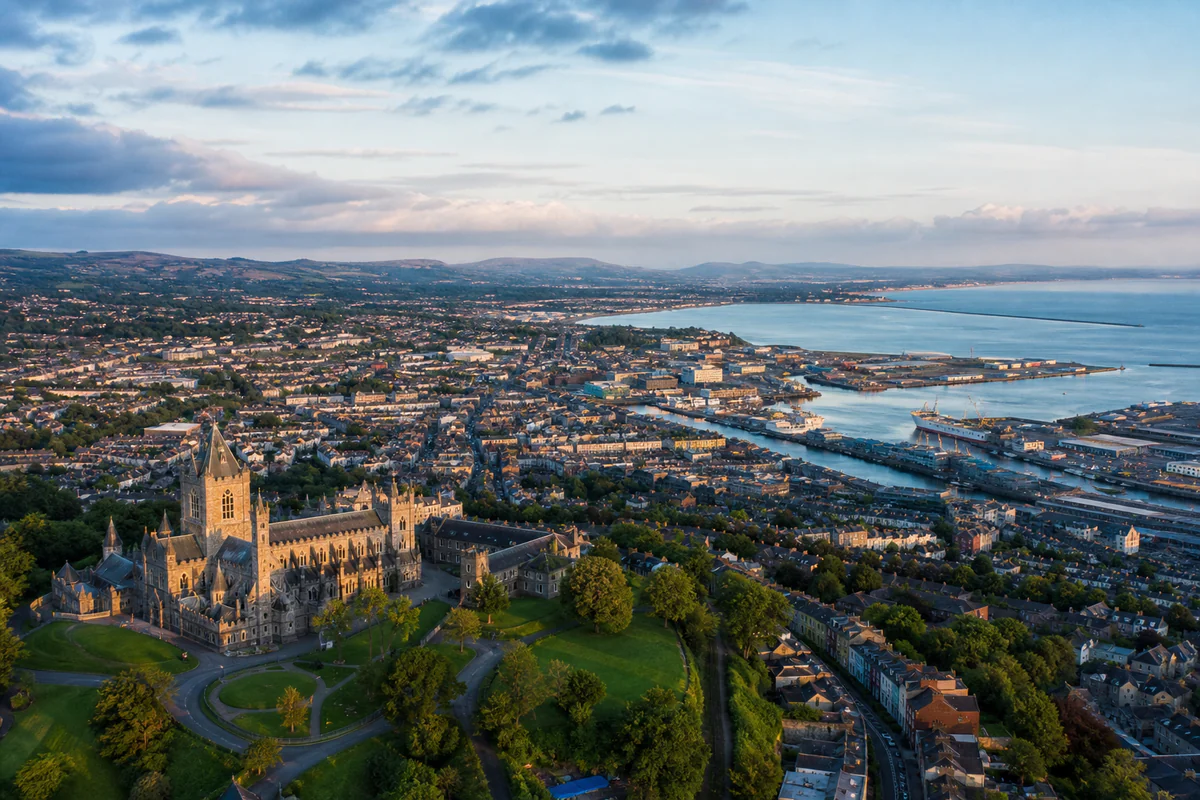 Aerial travel view of Ireland, illustrating Ireland 2026 Immigration Permission Changes: What Mobile Residents Should Track.