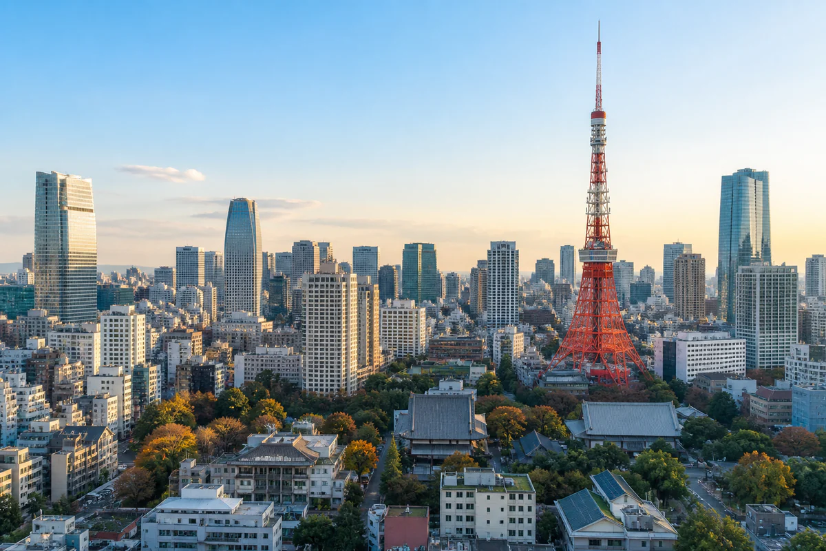 Elevated view of Tokyo in Japan