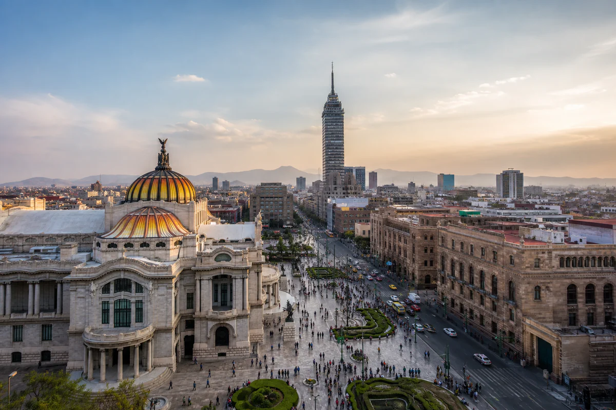 Elevated view of Mexico City in Mexico