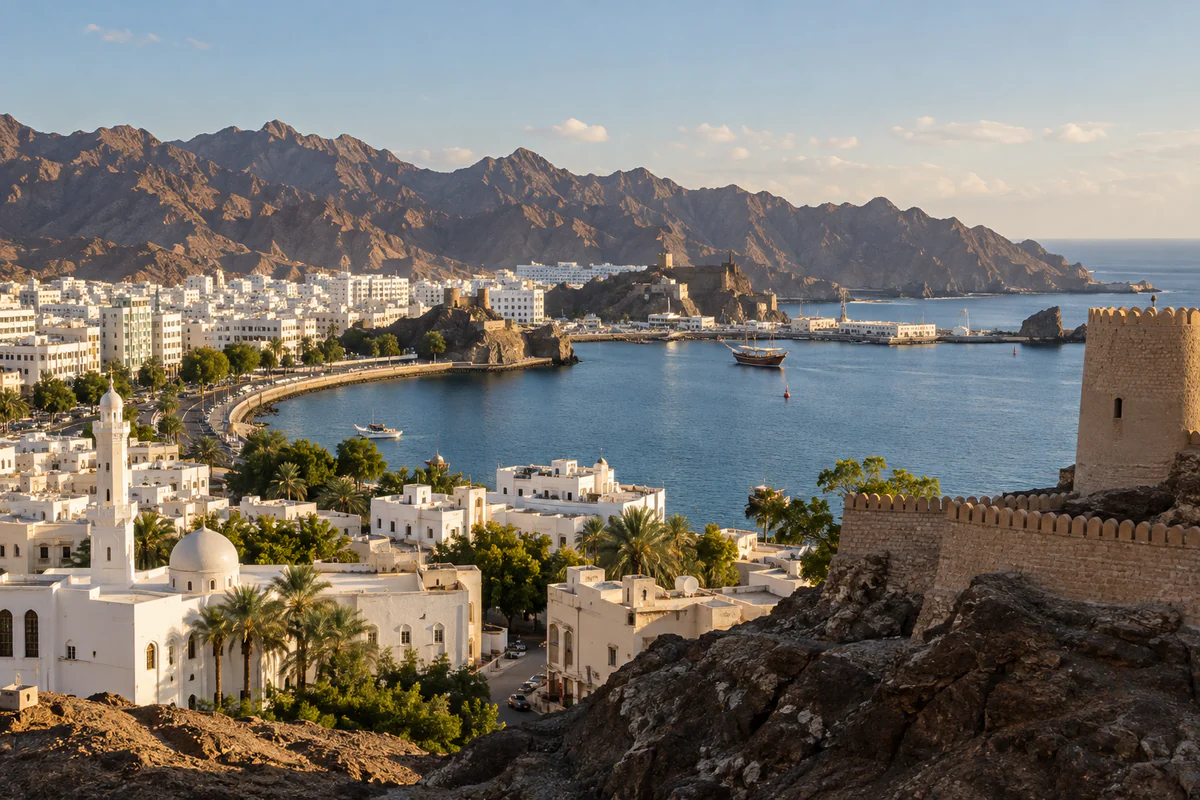 Elevated city view in Muscat, Oman
