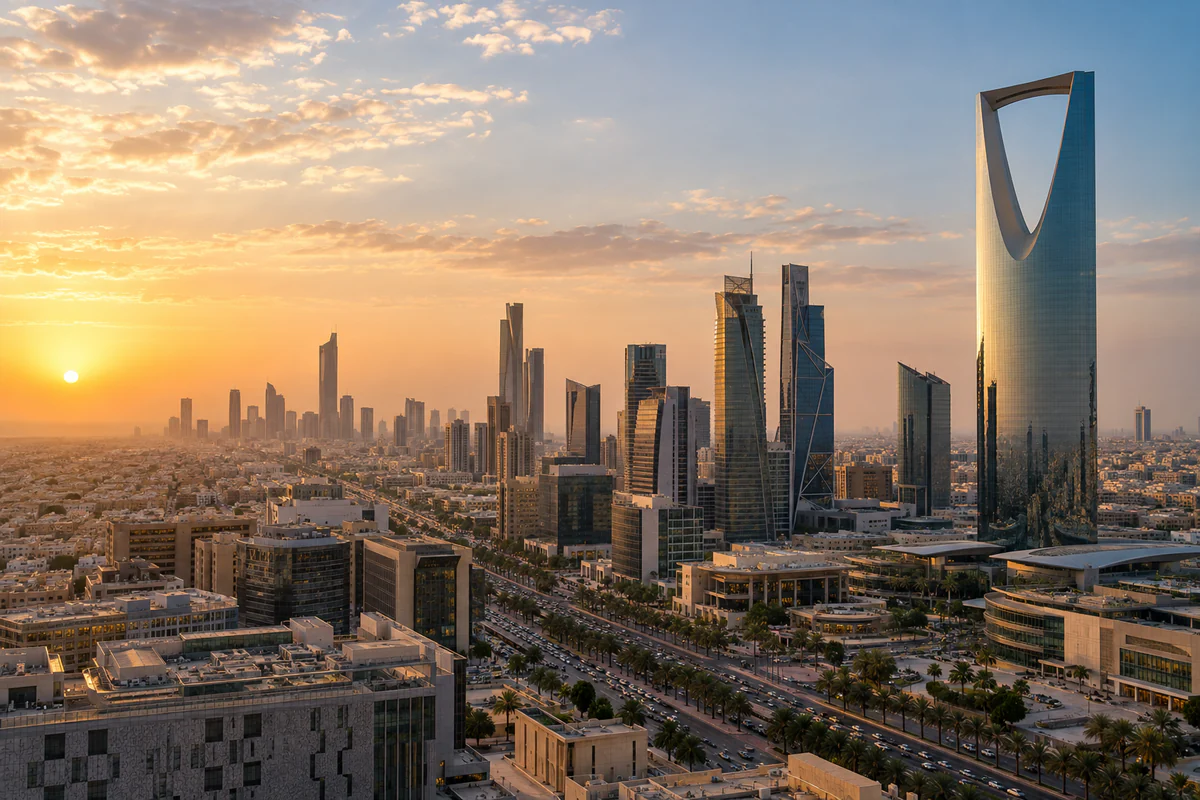 Elevated city view in Riyadh, Saudi Arabia