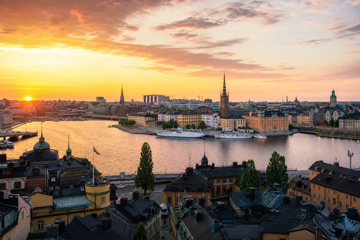 Aerial travel view of Sweden, illustrating Sweden Tax Residence: The Six-Month Stay Rule.