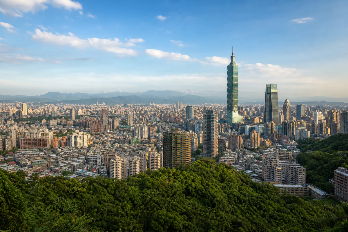 Elevated city view in Taipei, Taiwan