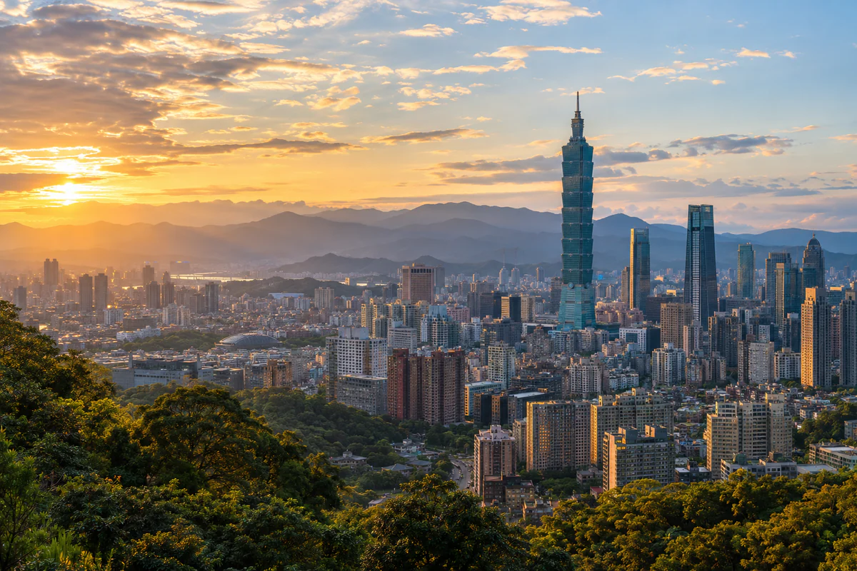 Elevated city view in Taipei, Taiwan