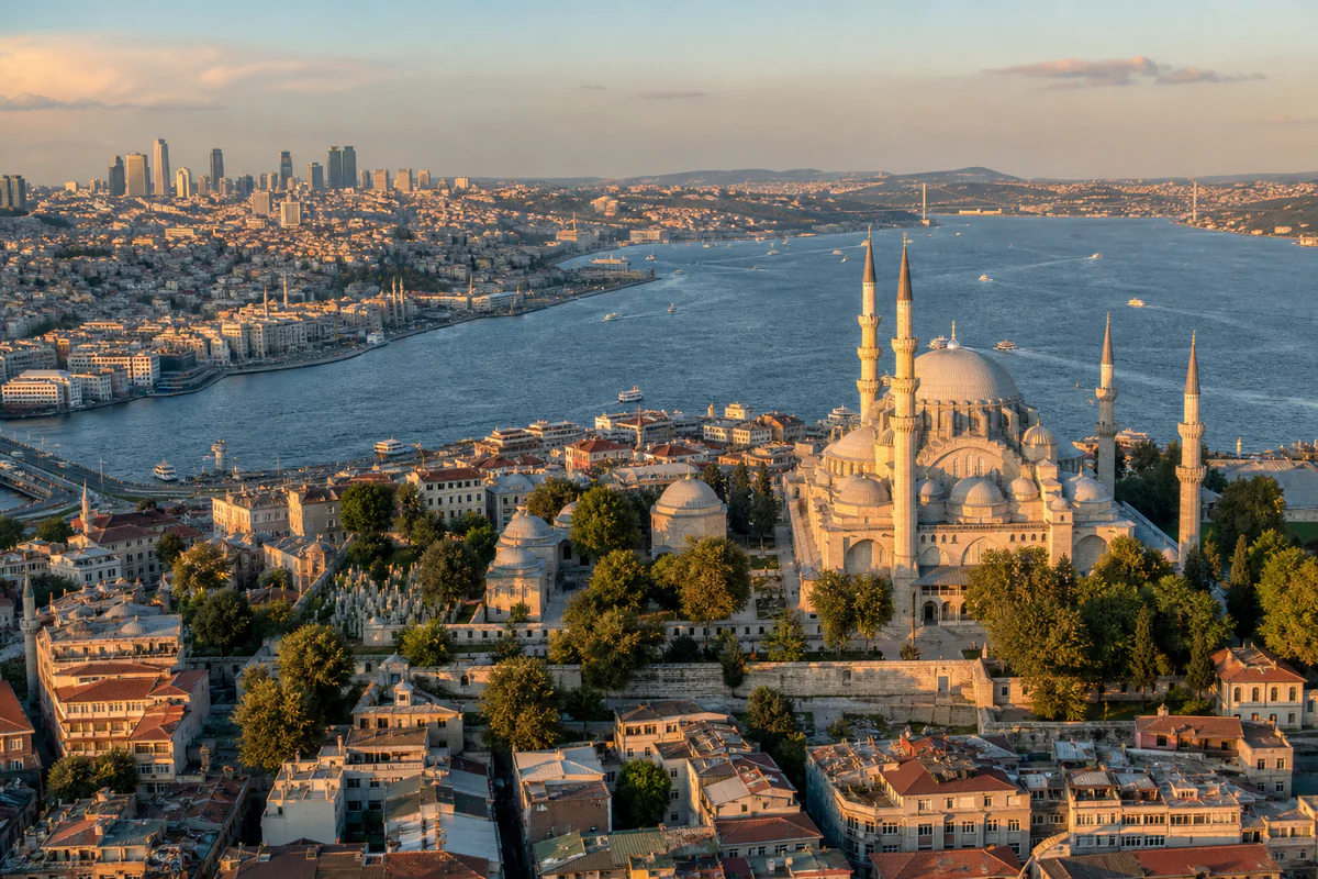 Aerial travel view of Turkey, illustrating Turkey Tax Residency: The Six-Month Rule Digital Nomads Misread.