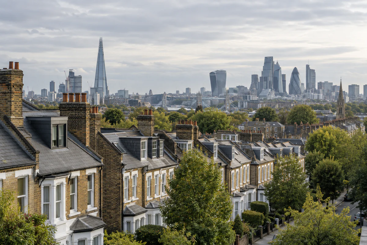 Elevated city view in London, United Kingdom