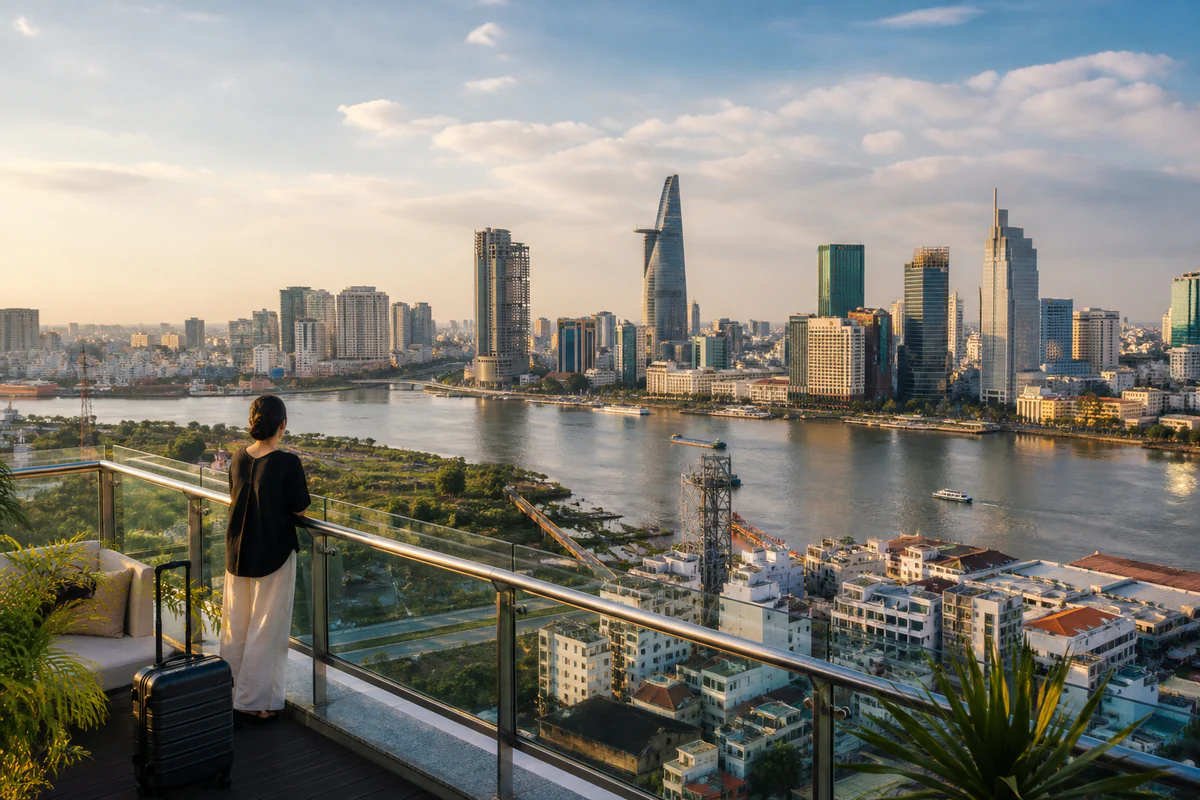 Elevated view of Ho Chi Minh City in Vietnam